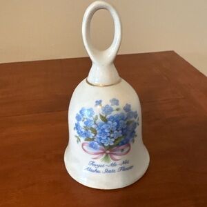 Vintage Porcelain Bell – Forget-Me-Not Alaska State Flower